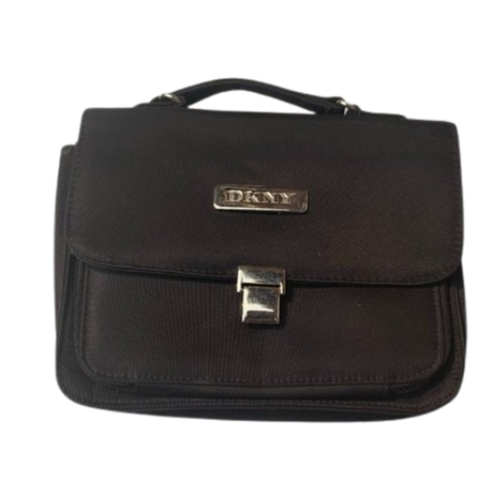 Black DNKY Small Handbag With Silver Buckle
